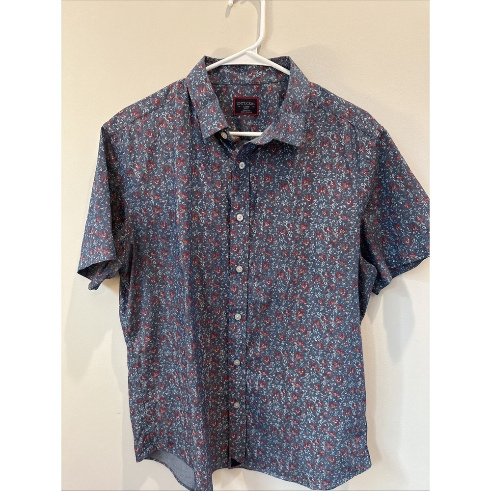 UNTUCKit Hartwell Floral Button Down Shirt Mens Large Slim Fit